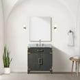 thumbnail image 5 of Laurel 30 in W Black Oak Single Vanity Carrara Marble Countertop, 28" Mirror & Faucet Set, 5 of 5