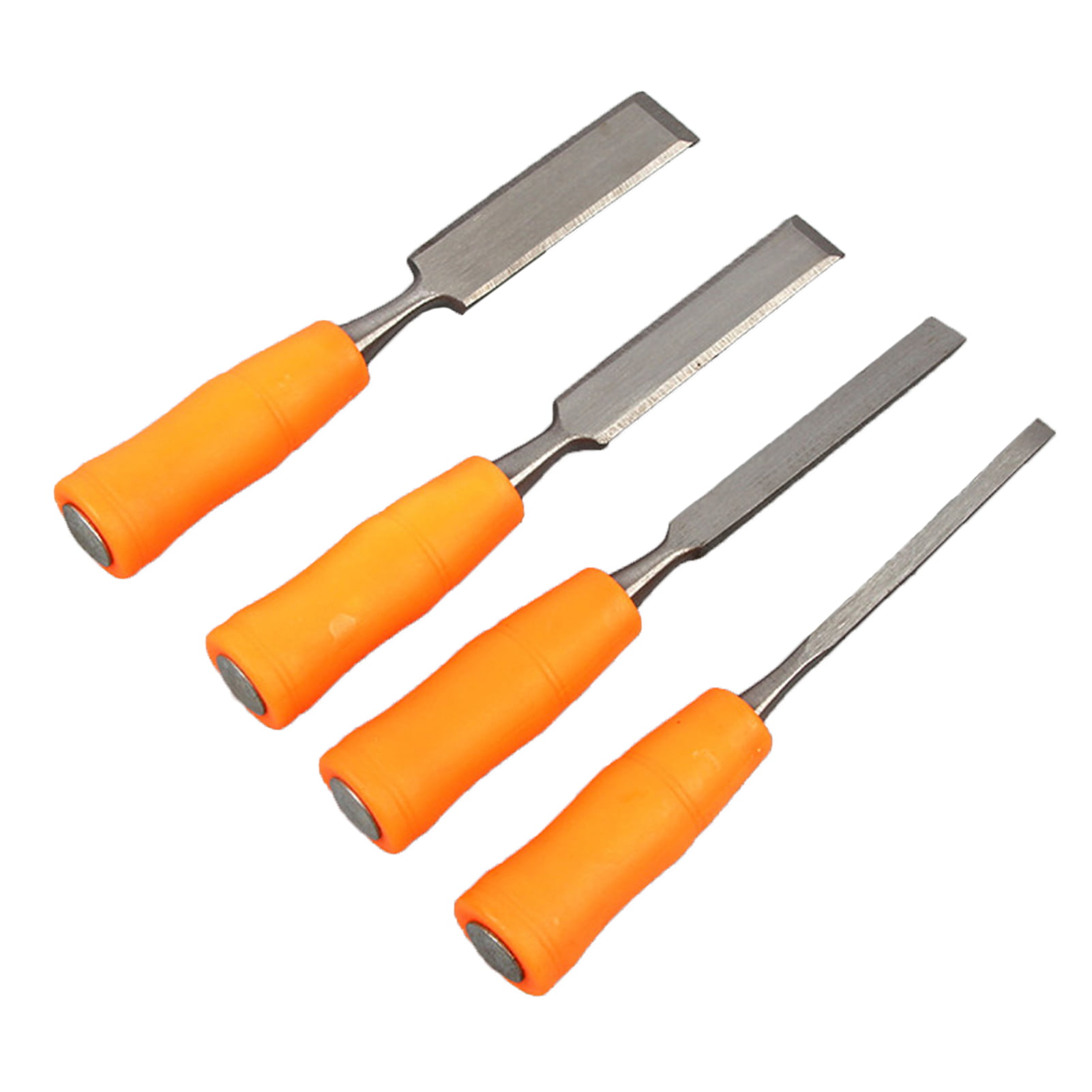 Brand New 4 Pc WOOD CHISEL SET  With Clear PVC Handle Woodworking 