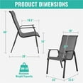 thumbnail image 5 of Yaheetech Outdoor Stackable Dining Chairs with Backrest and Armrests, Set of 2, Gray, 5 of 8