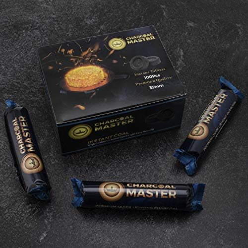 Quick Light Charcoal Tablets for Incense – 33mm Capsules – Charcoal Disk Lights – Instant Fire Coal Tablets – Set of 100 Charcoal Disks per Box$$Home Decor, Kitchen, & Other