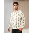 thumbnail image 3 of Men's Cartoon Bear Print Hooded Loungewear Top, 3 of 5