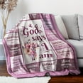 thumbnail image 2 of A Warm Fleece Blanket with a Religious Theme, Featuring Inspirational Bible Verses And Floral Decorations, Comfortable And Soft for Home Use, Combining Both Decorative And Practical Qualities., 2 of 6