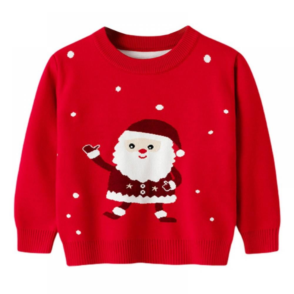 Baby Toddler Boys Christmas Sweater Girls Knit Sweatershirt Kids Casual