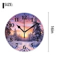 thumbnail image 2 of 16 Inch Wall Clock Battery Operated Silent Clock Decorative for Office, Kitchen, Outdoor, Living Room，Winter Purple Sunset Lovely, 2 of 4