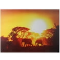 thumbnail image 2 of Northlight LED Back Lit Sunset Safari Elephants Canvas Wall Art - 15.75" x 11.75”, 2 of 3
