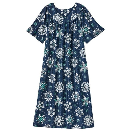 

AmeriMark Women’s Lounger House Dress - Short Sleeve Patio Dress w/ Side Pockets