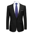 thumbnail image 5 of Unique Bargains Men's Blazer Single Breasted One Button Prom Suit Coat 2XL Black, 5 of 6