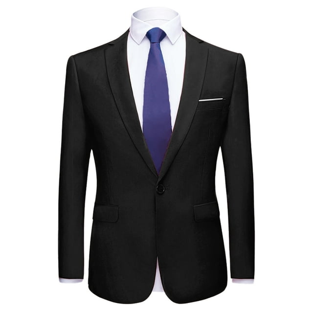 Blazer Slim Fit Lars Amadeus Traje de baile Negro M