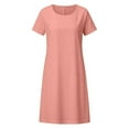 thumbnail image 5 of Tshirt Dress Women Short Sleeve Crewneck Loose Fit Flowy Midi Dresses Summer Beach Vacation Dress, 5 of 5