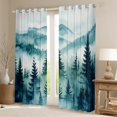thumbnail image 2 of Homewish Pine Tree Black Out Curtains,Tropical Botanical Plant Curtains Pack of 2 (42x63 Each),Teal White Bedroom Curtains For Mane Women,Super Cozy Room Decor, 2 of 6