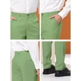 thumbnail image 6 of INSPIRE CHIC Men's Dress Trousers Solid Color Flat Front Skinny Business Pants 30 Green, 6 of 6