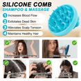 thumbnail image 2 of Scalp Scrubber Shampoo Brush, Soft Flexible Silicone Bristles for Refreshing Deep Clean, Ergonomic Non-Slip Grip - Blue, 2 of 10