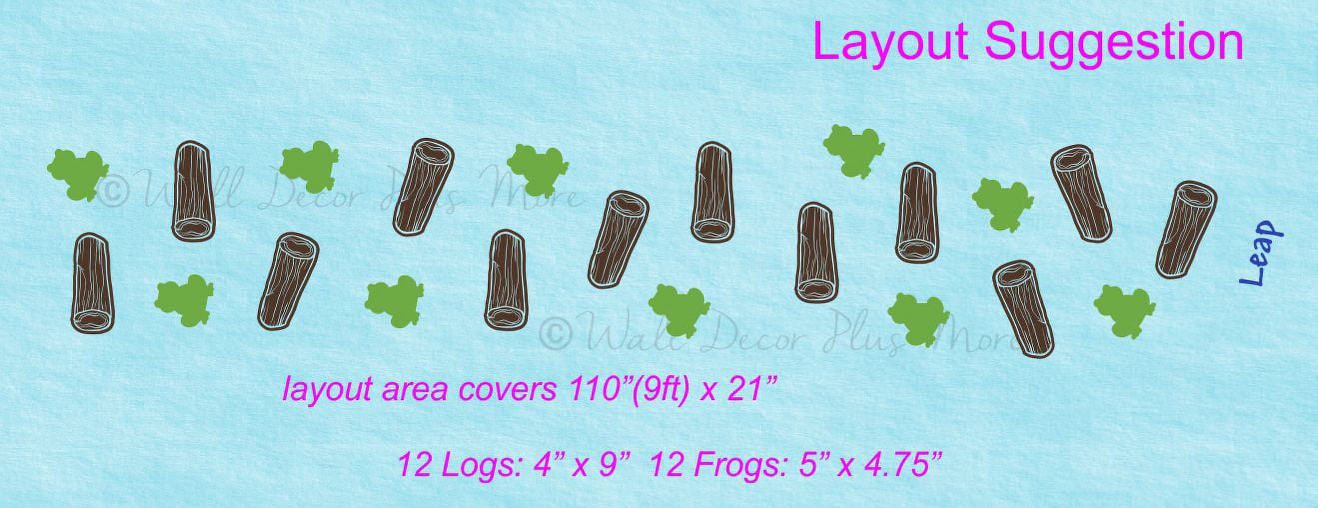 Frog Logs Leap Vinyl Stickers Sensory Path Floor Decals School Hallway Activity Brilliant Blue