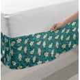 thumbnail image 2 of Space Bed Skirt, Stars and Astronaut Bears on a Slate Blue Background, Elastic Bedskirt Dust Ruffle Wrap Around for Bedding Decor, 4 Sizes, Teal Multicolor, by Ambesonne, 2 of 2