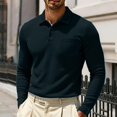 thumbnail image 4 of Corduroy Long Sleeve Polo Shirts for Men Slim Fit Chest Pocket Casual Pullover Travel Golf Top, 4 of 8