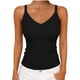 thumbnail image 3 of TaTaai Women's Casual Ribbed Tank Top V-Neck Sleeveless Solid Color Knit Vest Soft Stretchy Lightweight Spring Summer Daily Beach Wear Gift, 3 of 6