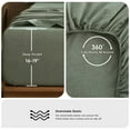 thumbnail image 4 of MooMee 100% Washed Cotton Queen Fitted Sheet Only Linen Like Textured Extra-Deep Pocket Breathable Soft 1-Piece(Heathered Green, 60"x80"), 4 of 6