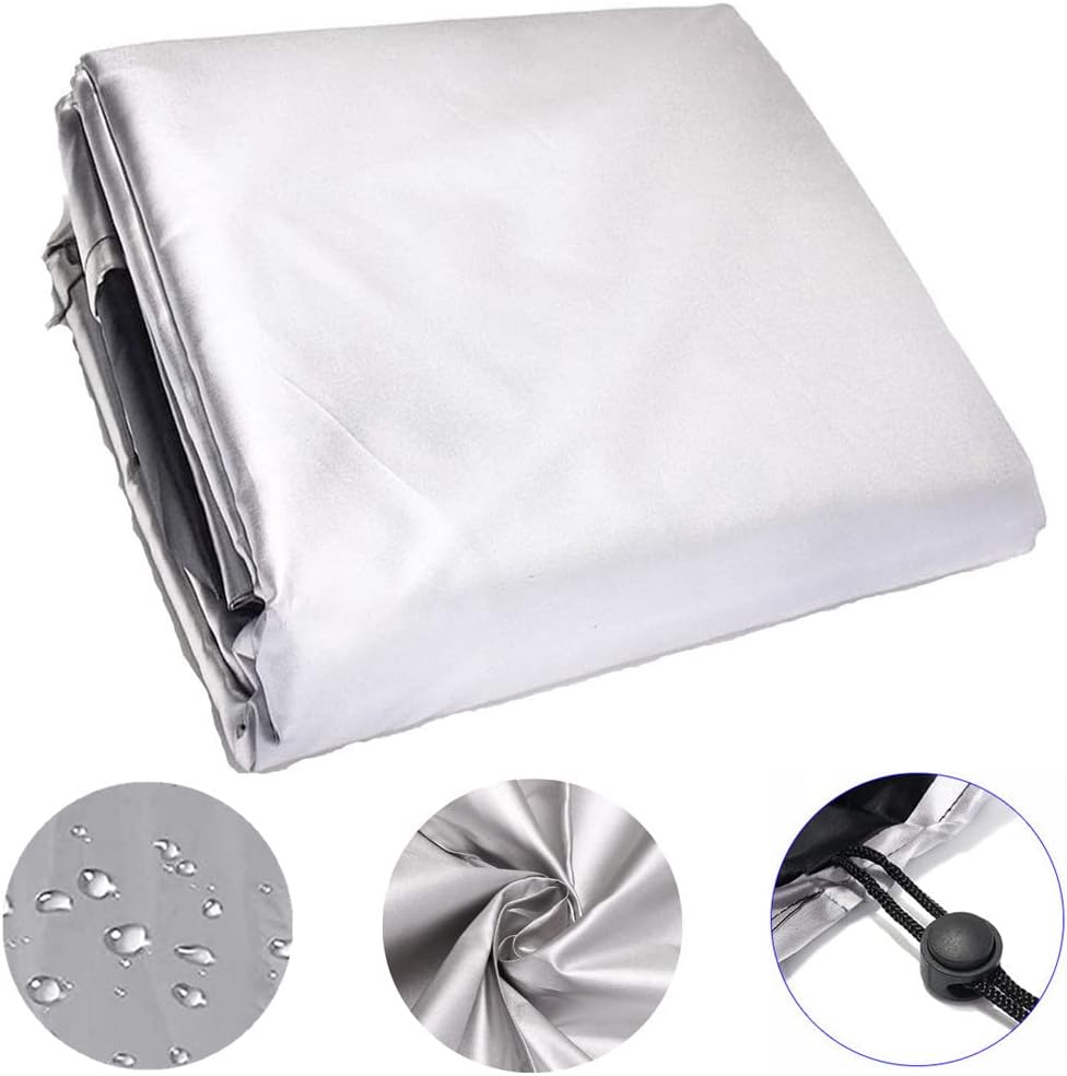 Tarpaulin Garden Table 120X120X74cm,Waterproof Cover for Garden Furniture, Rectangular Seating Sets, Rain Cover and Dustproof, Heavy Duty, Anti-UV (Silver 120X120X74cm)