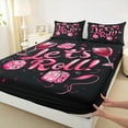 thumbnail image 3 of Manfei Wine Glass 3pcs Twin Sheet Sets,Cocktail Dice Twin Fitted Sheet,Black Pink Breathable Flat Sheet,Ultra Soft Cartoon Room Decoration, 3 of 7