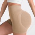 thumbnail image 5 of OSOLU Tight High Waist Push Up Quick Drying Breathable Yoga Pants Women's Running Sports Fitness Shorts Stretchy Running Joggers Sports Soft Tummy Control Workout Athletic Gym Bottoms Khaki XL, 5 of 5