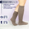 thumbnail image 3 of MDR Women's Extra Long & Heavy Slouch Cotton Wear at any Length Socks Made in USA 1 Pair Size 9 to 11 (Beige), 3 of 7