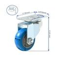 thumbnail image 2 of Caster Wheels FactorDuty, paquete de 8 unidades, placa giratoria de poliuretano azul de 3 pulgadas, 2 of 8