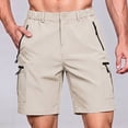 thumbnail image 2 of WULMLEO Men's Bike Shorts Stretch Hiking Cargo Shorts Quick Dry Bottoms with Zipper Pockets Cycling Casual Golf Shorts Khaki 2XL, 2 of 5