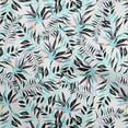 thumbnail image 1 of oneOone Cotton Cambric Aqua Blue Fabric Tropical Leaf With Abstract Texture Craft Projects Decor Fabric Printed By The Yard 56 Inch Wide, 1 of 4