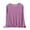 Purple, variant on Round Neck Long Sleeve Shirts for Women Comfortable Lightweight Stretch Undershirts Soft Plus Size Solid Color Tees Underwear