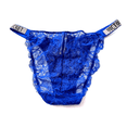 thumbnail image 3 of Victoria's Secret Very Sexy Bling Shine Strap Logo Bikini Panty Blue Lace Size Medium NWT, 3 of 3