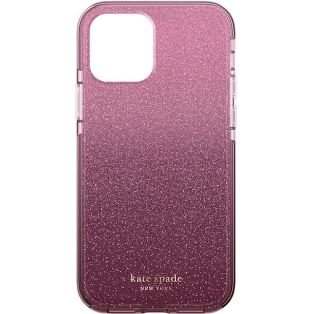 Kate Spade Defensive Hard Case for iPhone 12 Pro Max - Glitter Ombre  Magenta 