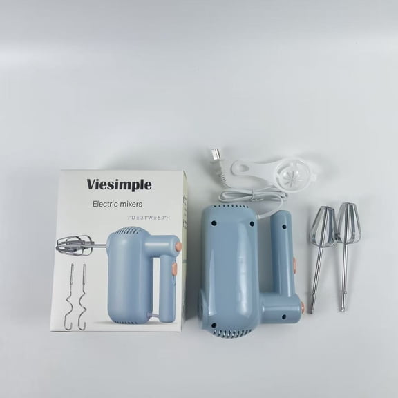 Viesimple Electric mixers, 5-Speed Kitchen Mixer Handheld Mixer with Turbo Ultra Power, Small Blue Baking Mixers, Christmas Gifts for Women