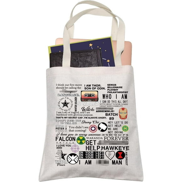 shiyou-Superhero Movie Inspired Tote Bag Comic Book Fans Gift America Hero Film Gifts for Women