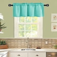 thumbnail image 6 of JIUZHEN Valance Curtains for Kitchen Window Valances for Living Room/Basement Window Curtains Bathroom Thermal Insulated Short Rod Pocket Curtain Panels, Turquoise,52 x 18 Inches,1 Panel, 6 of 7
