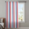 thumbnail image 4 of Red Blue Stripe Sheer Curtains 54 Inches Long, Gradient Geometric White Vertical Striped Light Filering Curtains, Breathable Simi Curtain Privacy Drapes for Kitchen Bathroom Small Window Treatment, 4 of 9