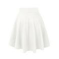 thumbnail image 2 of Made by Johnny Women's Basic Versatile Stretchy Flared Casual Midi Skater Skirt XXL WHITE, 2 of 6