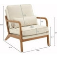 thumbnail image 3 of Knocbel Solid Wood Multifunctional Cushioned Chair with High-density Foam Filled Seat and Back, Upholstered Lounge Chair Indoor Leisure Single Armchair, 32.3"D x 25.6"W x 29.5"H Beige, 3 of 9