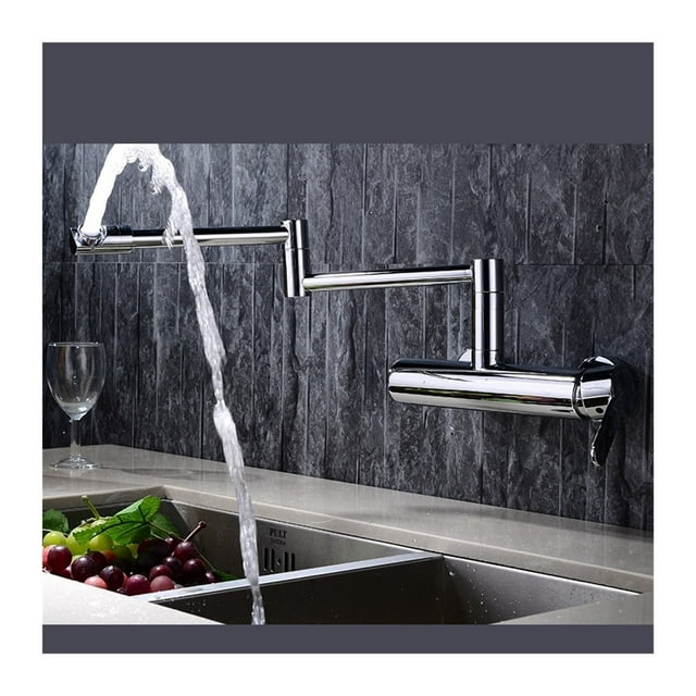 Wall Type Universal Rotating Folding All Copper Cold And Hot Optional Kitchen Faucet Washing Pool Mop Pool Dish Basin Foldable Sink Tap ,High Water Flow Rate