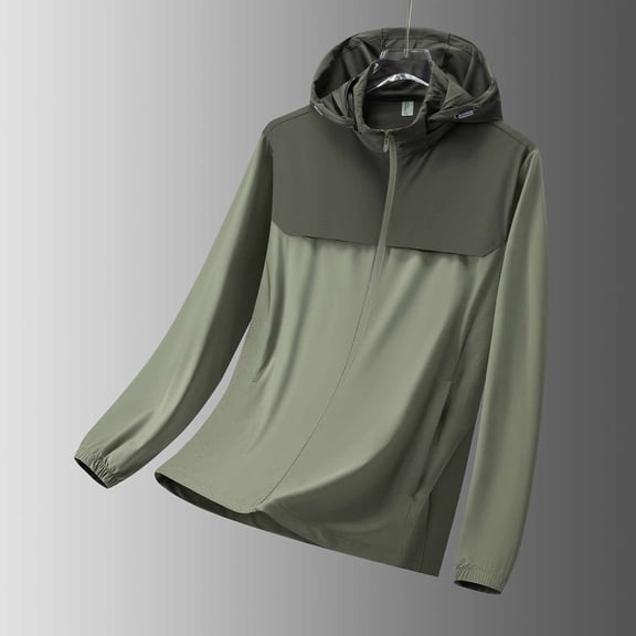 Zysthvn Long Sleeve Women's Jackets UPF 50 Hooded Full Zip UV Protection Lightweight Coats for Women with Pockets Hiking Color Block Tops