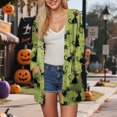 thumbnail image 5 of Towmus Women Halloween Long Sleeve Cardigan Cute Print Knitting Cardigan Long Sleeve Open Front Knitted Sweater Outwear Coat Tops, 5 of 6