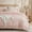 Pink, variant on 100% Cotton Ruffled Comforter Set Queen, White Shabby Chic Farmhouse Bedding Set French Country Cute Comforter Set