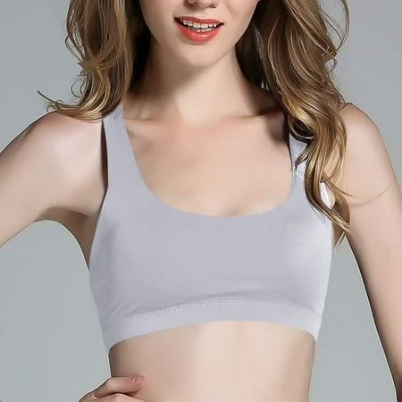 Juslio Minimizer Bras for Women Full Coverage Athletic Wirefree Vest Solid Yoga Bra