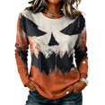 thumbnail image 2 of Halloween Long Sleeve Shirts for Women 2026 Plus Size Funny Cute Vintage Teacher Shirts Casual Holiday Tops Clothes Saffron 3XL, 2 of 6