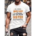 thumbnail image 1 of Men's "BROTHER SISTER" T-shirt, Round Neck Tee Casual Clothing, Spring and Summer, 1 of 6