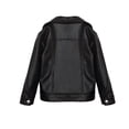 thumbnail image 3 of WIBACKER 2-8T Kid Boy Girl's Faux Leather Biker Jacket Oblique Zipper Black Leather Motorcycle Coat, 3 of 10