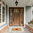 thumbnail image 3 of My Texas House Pink Gingham Fringe Indoor/Outdoor Layering Rug, 38" x 58", 3 of 5