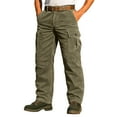 thumbnail image 7 of CQONEPT Mens Cargo Pants Corduroy Workouts Lounge Tactical Pants Athletic Running Trousers with Multi Pockets Army Green 2XL, 7 of 7