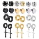thumbnail image 1 of Juego de pendientes de acero inoxidable Juego de pendientes negros para hombre Juego de moda múltiple, 1 of 6