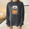 thumbnail image 2 of Olyvenn Fall Happy Sweatshirt Funny Thanksgiving Quotes Shirt Women Pumpkin Leopard Letter Printed Crewneck Pullovers Gray XL, 2 of 4