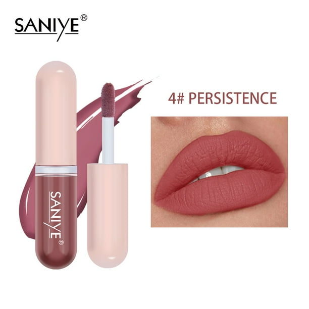 SANIYE Esmalte De Labios Mate Impermeable Hidratante No Se Decolora Fácilmente Es Fácil De Manchar Brillo Llevar Lápiz